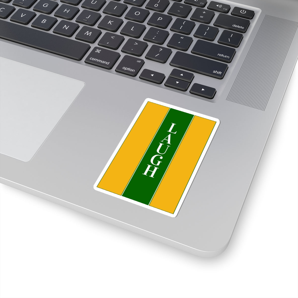 Laugh Sticker Green & Gold -Cut Decal