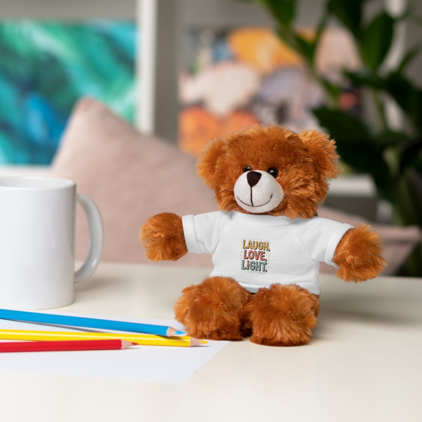 Teddy Bear with T-shirt — Laugh Love Light