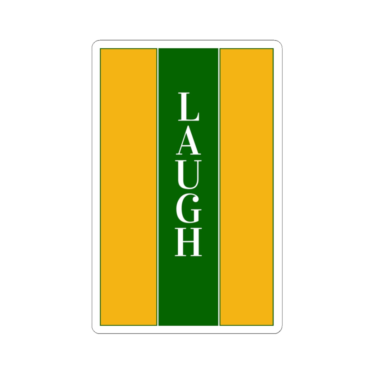 Laugh Sticker Green & Gold -Cut Decal